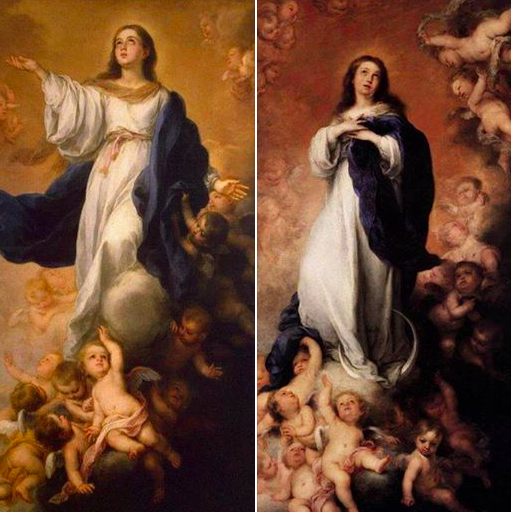 Phân biệt hai bức ảnh: Đức Mẹ Hồn Xác Lên Trời và Đức Mẹ Vô Nhiễm Nguyên Tội