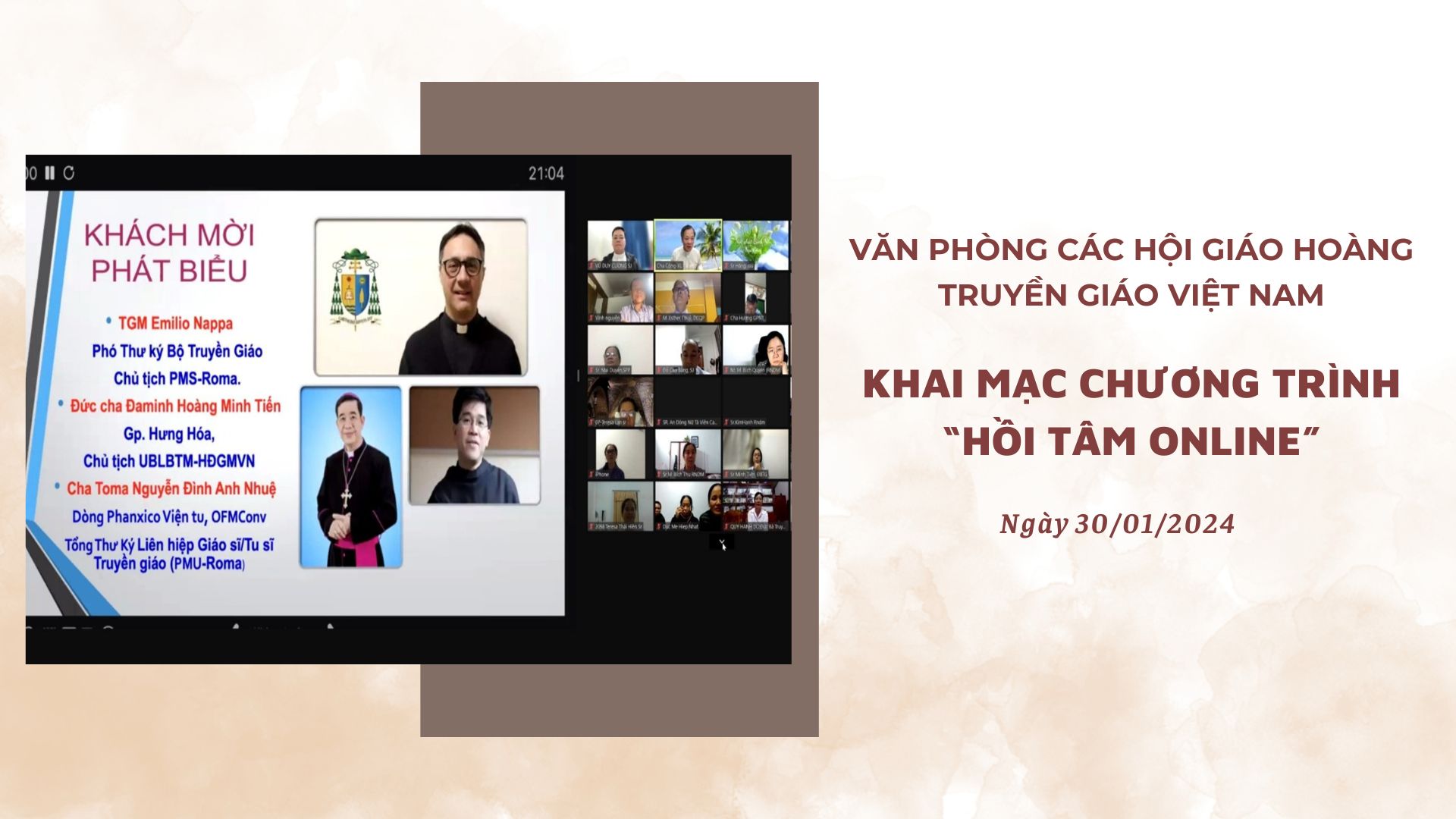 Văn phòng các Hội Giáo Hoàng Truyền Giáo Việt Nam khai mạc chương trình “hồi tâm online”